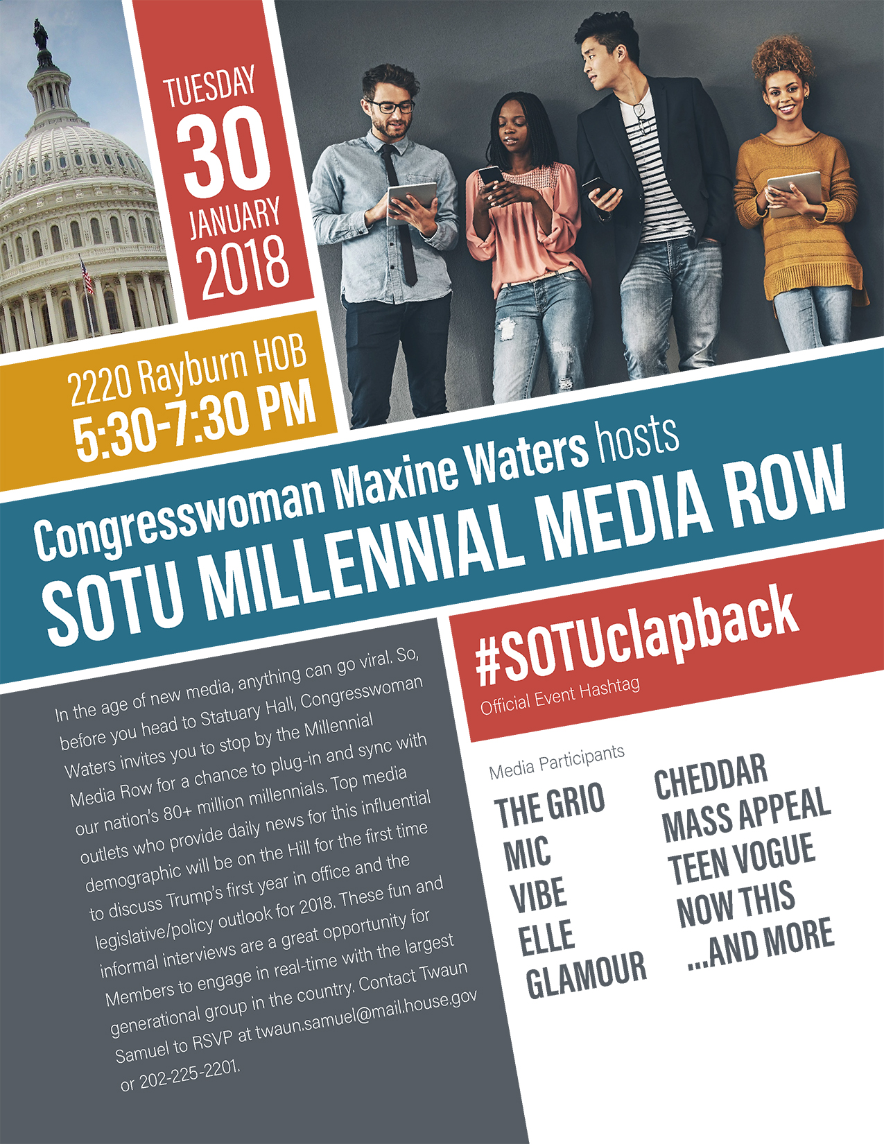 SOTU Millennial Media Row    Congresswoman Maxine Waters    Jan. 30 (FINAL) 